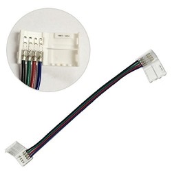 10MM Snap Down Strip to Strip With Wire RGB Strip Connector