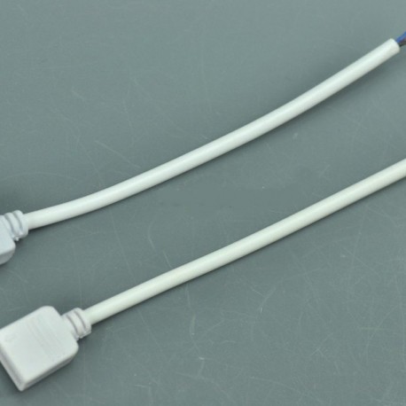 White 4 Pins RGB Strip Connect Female Male Connector Cable