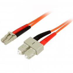 Cable Adaptador de Red de 3m Multimodo Dúplex Fibra Óptica LC-SC 50/125 - Patch Duplex