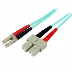 Fiber Optic Cable - 10 Gb Aqua - Multimode Duplex 50/125 - LSZH - LC/SC - 2 m