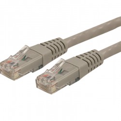 Cable de Red Gigabit Ethernet 15m UTP Patch Cat6 Cat 6 RJ45 Moldeado - Gris