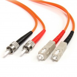 Cable de Fibra Óptica Patch Multimodo 62,5/125 Dúplex ST a SC de 2m – Naranja