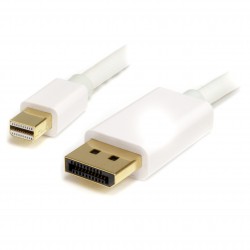 Cable Adaptador de 1m de Monitor Mini DisplayPort 1.2 Macho a DP Macho - 4k Blanco