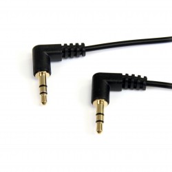 Cable de 1,8m de Audio Estéreo 3,5mm Delgado de Ángulo Recto Acodado - Macho a Macho
