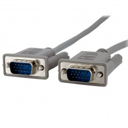 Cable de Vídeo VGA 3m para Monitor de Ordenador PC - HD15 Macho a HD15 Macho - Gris