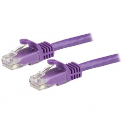 Cable de Red Gigabit Ethernet 15m UTP Patch Cat6 Cat 6 RJ45 Snagless Sin Enganches - Púrpura