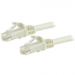 Cable de Red Gigabit Ethernet 15m UTP Patch Cat6 Cat 6 RJ45 Snagless Sin Enganches - Blanco