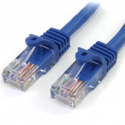 Cat5e Patch Cable with Snagless RJ45 Connectors - 1 ft, Blue