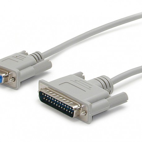 10 ft Cross Wired DB9 to DB25 Serial Null Modem Cable - F/M