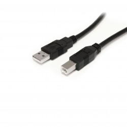 Cable USB Activo de 10m para Impresora - 1x USB A Macho - 1x USB B Macho - Adaptador Negro
