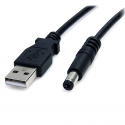 Cable de 91cm de alimentación USB A a M de Tipo Barril de 5,5mm