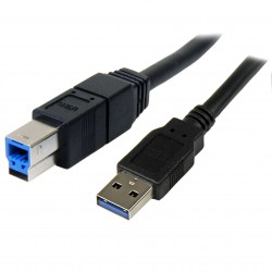Cable USB 3.0 SuperSpeed Negro de 3 metros - A Macho a B Macho