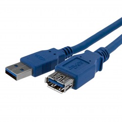 Cable 1m Extensión Alargador USB 3.0 SuperSpeed - Macho a Hembra USB A - Extensor - Azul