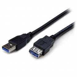 Cable 1,8m Extensión Alargador USB 3.0 SuperSpeed - Macho a Hembra USB A - Extensor - Negro