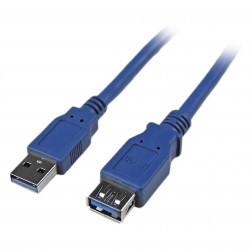 Cable 1,8m de Extensión Alargador USB 3.0 SuperSpeed - Macho a Hembra USB A - Extensor - Azul