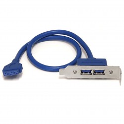Cabezal Bracket Perfil Bajo Low Profile 2 puertos USB 3.0 SuperSpeed Conexión IDC a Placa Base