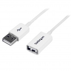 1m White USB 2.0 Extension Cable A to A - M/F