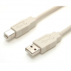 Cable de 1,8m Beige de Impresora USB A a USB B