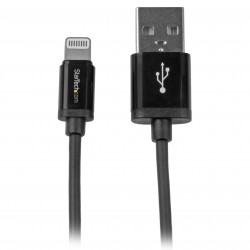 Cable 15cm Lightning 8 Pin a USB A 2.0 para Apple iPod iPhone 5 iPad - Negro