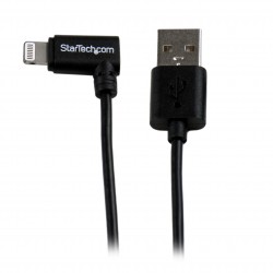 Cable Lightning de 8 Pin Acodado a la Derecha de 1m USB 2.0 para Apple iPod iPhone 5 iPad - Negro