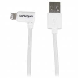 Angled Lightning to USB Cable - 1 m (3 ft.), White