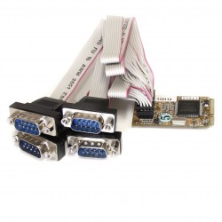 Tarjeta Adaptadora Mini PCI Express PCIe con 4 Puertos Serie RS232 UART 1650 DB9 Serial