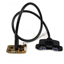 Tarjeta Adaptador Mini PCI Express PCI-E 2 Puertos USB 3.0 SuperSpeed con UASP - con Juego de Brackets