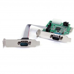 2 Port Low Profile Native RS232 PCI Express Serial Card with 16950 UART