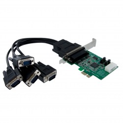 Tarjeta Adaptadora PCI Express PCIe 4 Puertos Serie Cable Multiconector RS232 16950 Serial