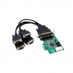 4 Port Low Profile Native RS232 PCI Express Serial Card with 16950 UART