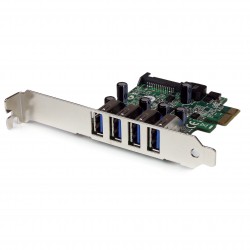 4 Port PCI Express PCIe SuperSpeed USB 3.0 Controller Card Adapter with UASP - SATA Power