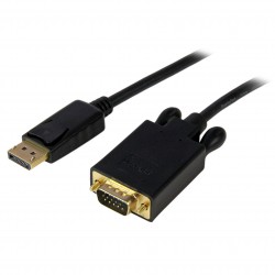 Cable 3m de Vídeo Adaptador Conversor DisplayPort DP a VGA - Convertidor Activo - 1080p - Negro