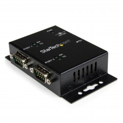 Concentrador Hub Industrial de 2 Puertos Serie Serial RS232 a USB Montaje Riel DIN Pared
