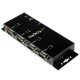 Concentrador Adaptador USB a Serie RS232 DB9 4 Puertos – Riel DIN Industrial y Montaje en Pared