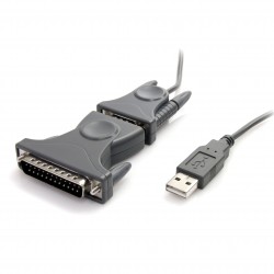 Cable Adaptador de 0,9m USB a Serie Serial DB9 DB25 RS232