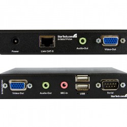 Switch Conmutador Extensor de Consola KVM VGA con Serie Audio USB por Cat5 UTP - 300m