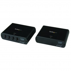 4 Port USB 2.0 over Gigabit LAN or Direct Cat5e / Cat6 Ethernet Extender System - up to 330 ft (100m)