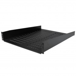 2U 22in Vented Rack Mount Shelf – Fixed Server Rack Cabinet Shelf - 50lbs / 22kg