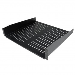 2U 16in Universal Vented Rack Mount Cantilever Shelf - Fixed Server Rack Cabinet Shelf - 50lbs / 22kg