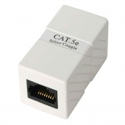Caja de Empalme Acoplador Cable Cat5 Ethernet UTP - 2x Hembra RJ45 - Blanco