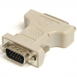 Adaptador Conversor DVI-I a VGA - DVI-I Hembra - HD15 Macho - Blanco