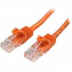 Cable de 1m Naranja de Red Fast Ethernet Cat5e RJ45 sin Enganche - Cable Patch Snagless