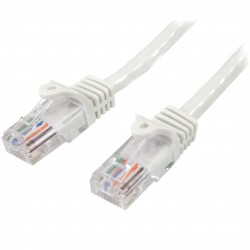 Cable de 1m Blanco de Red Fast Ethernet Cat5e RJ45 sin Enganche - Cable Patch Snagless