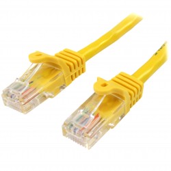 Cable de 1m Amarillo de Red Fast Ethernet Cat5e RJ45 sin Enganche - Cable Patch Snagless