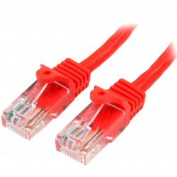 Cable de 2m Rojo de Red Fast Ethernet Cat5e RJ45 sin Enganche - Cable Patch Snagless