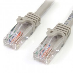 Cable de 5m de red Ethernet Cat5e RJ45 sin traba snagless - Gris
