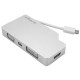 Aluminum Travel A/V Adapter: 4-in-1 USB-C to VGA, DVI, HDMI or mDP - 4K