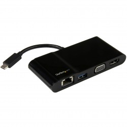 Adaptador Multipuertos USB-C para Ordenadores Portátiles - HDMI o VGA 4K - USB 3.0