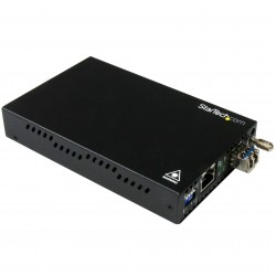 Conversor de Medios de Ethernet Gigabit de Cobre a Fibra - Monomodo LC - 10km