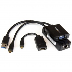 Juego de Adaptadores Micro HDMI a VGA, Micro HDMI a HDMI y Ethernet Gigabit para Lenovo Yoga 3 Pro